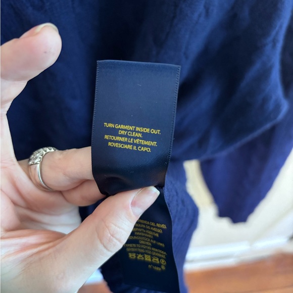 Polo Ralph Lauren Cashmere Cable Knit Sweater Navy Blue Crewneck Women’s L - Picture 8 of 10